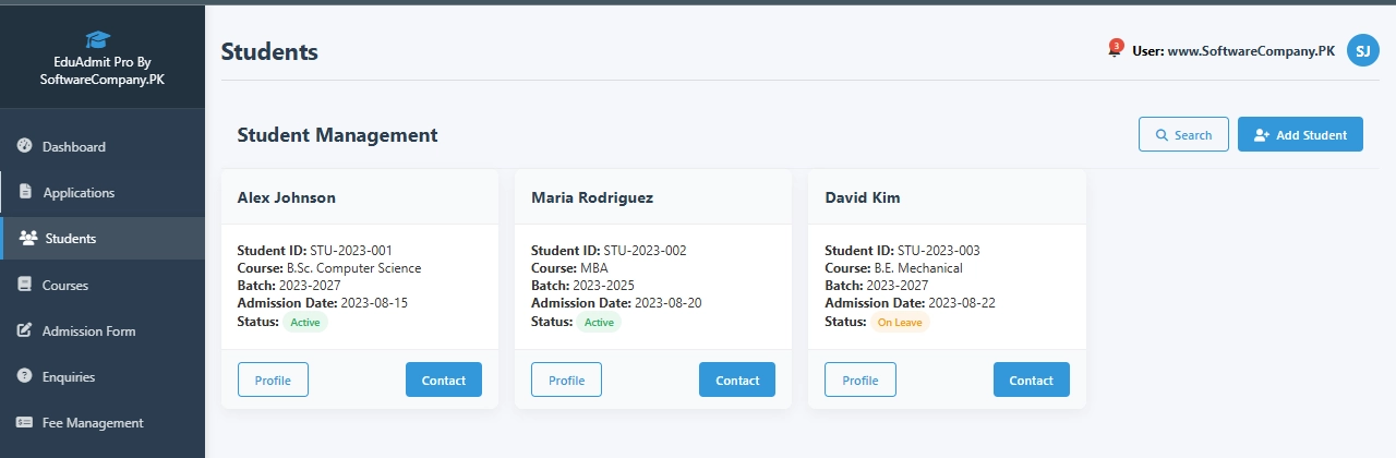Admission Management Software in Mianwali