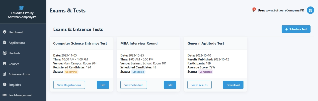 Admission Management Software in Quetta