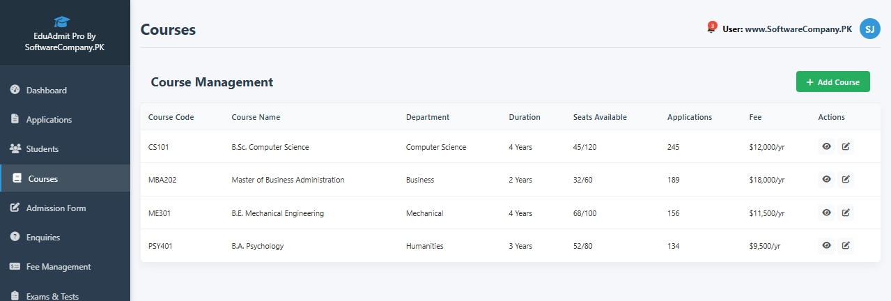Admission Management Software in Rawalpindi