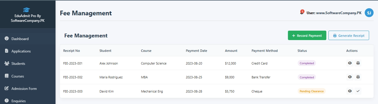 Admission Management Software in Sialkot