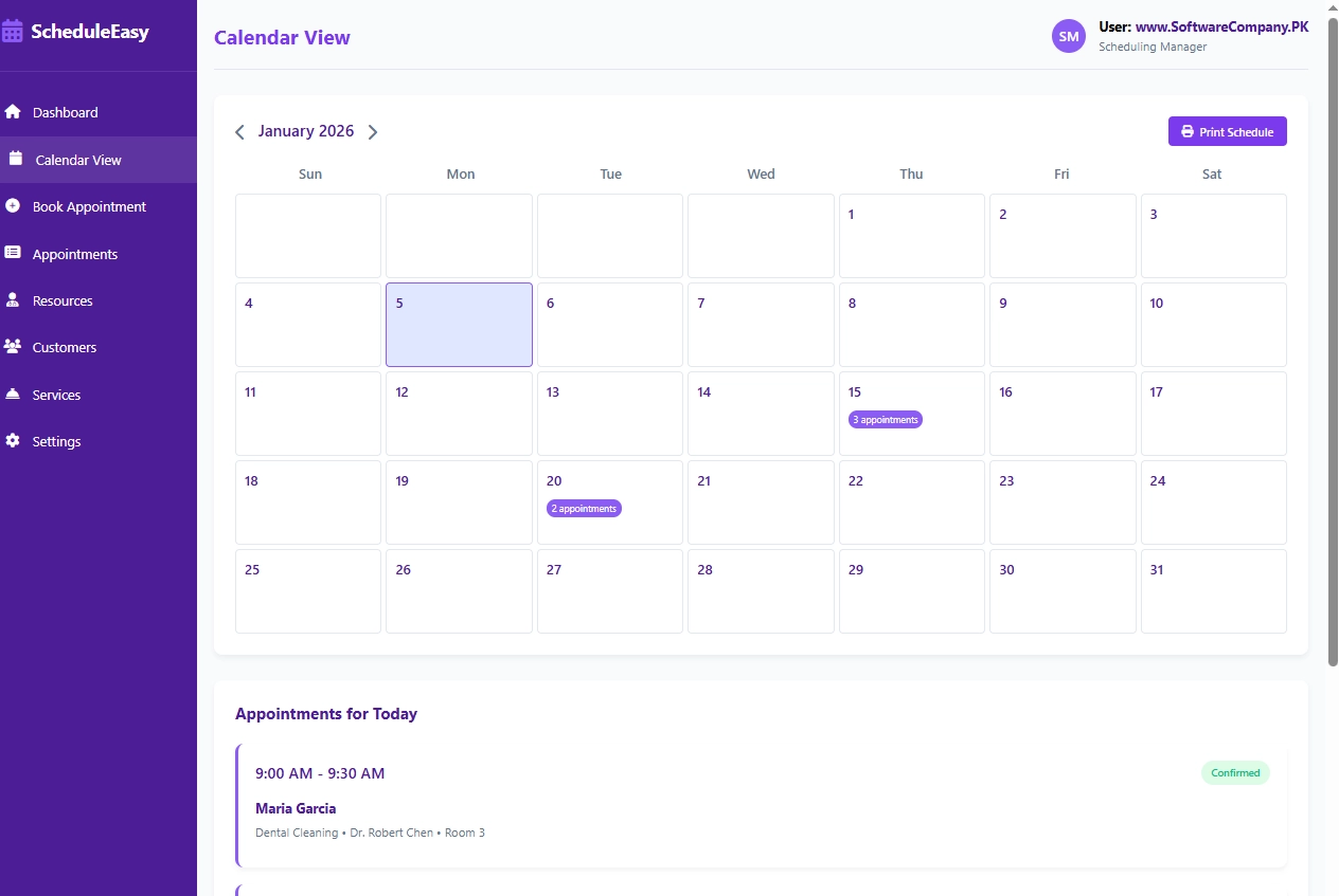 Appointment Scheduling Software in Chiniot