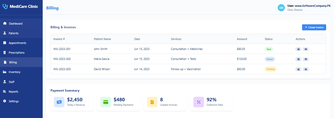 Clinic Management Software in Islamabad