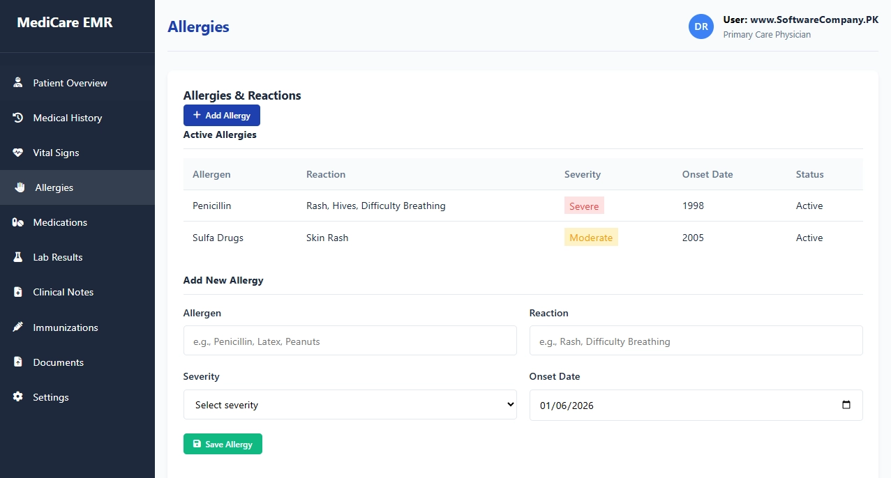 Electronic Medical Records (EMR) Keeping Software Rawalpindi
