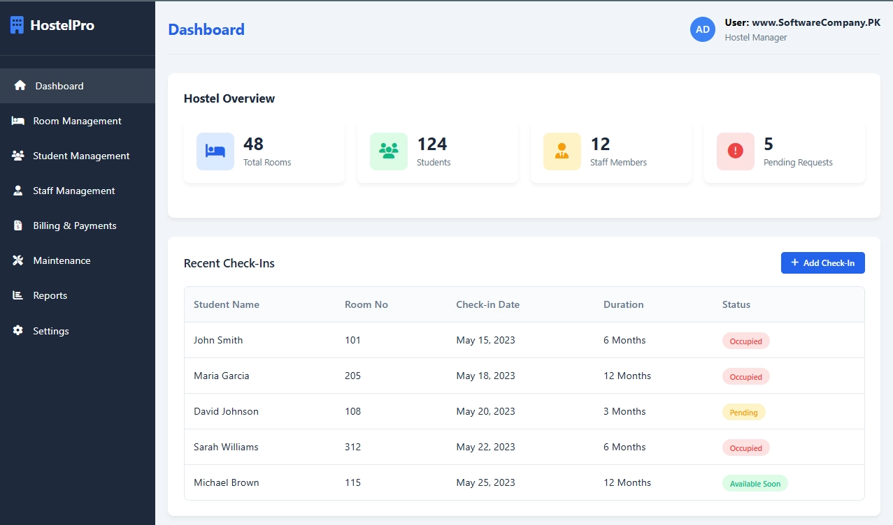 Hostel Management Software in Islamabad