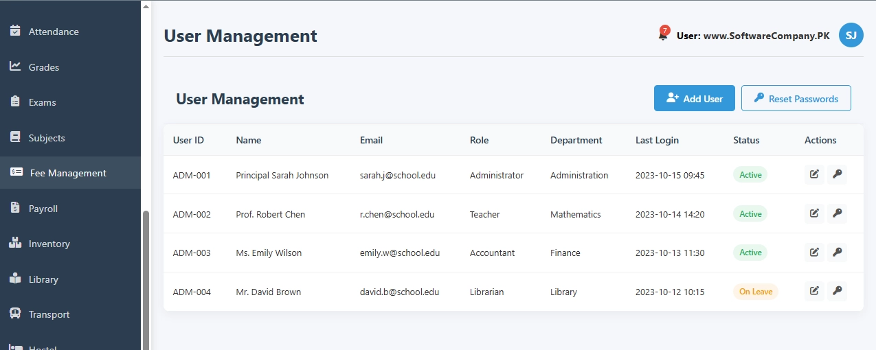 School Management System Software in Jhelum
