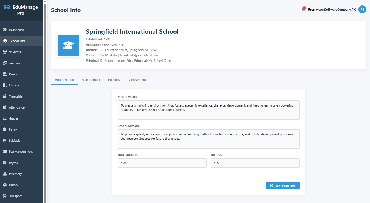 School Management System Software in Lahore