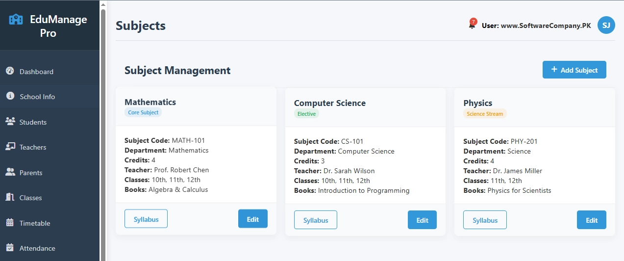 School Management System Software in Layyah