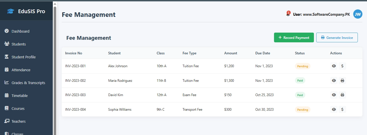 Student Information System (SIS) Software in Azad Kashmir