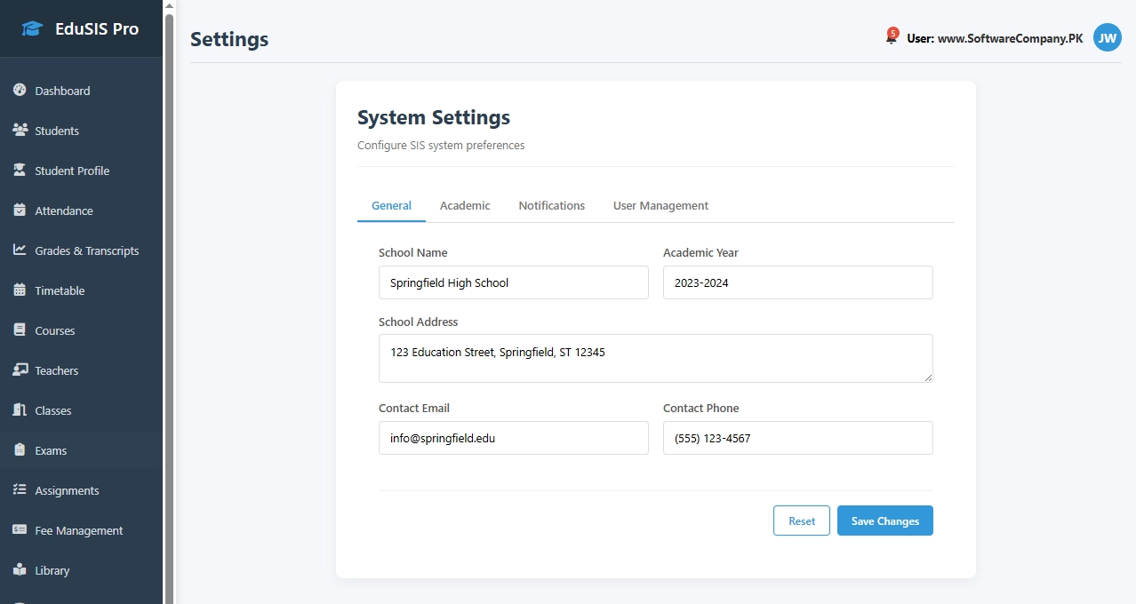 Student Information System (SIS) Software in Chiniot