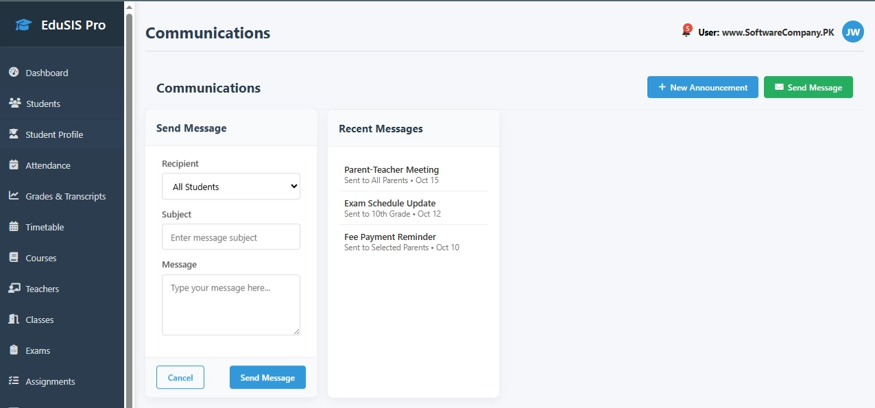 Student Information System (SIS) Software in Jhang