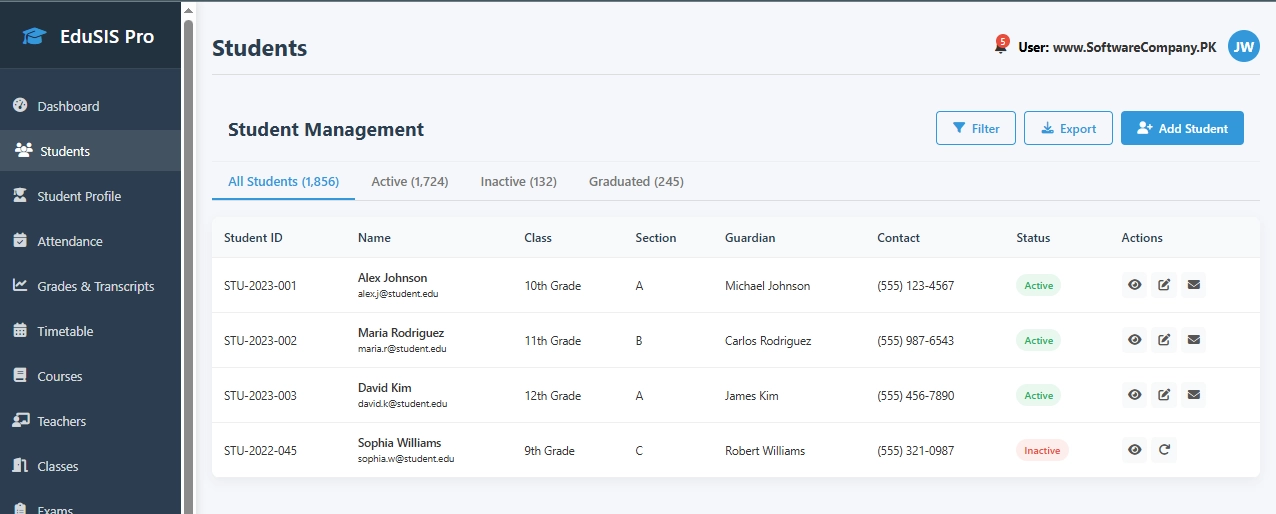 Student Information System (SIS) Software in Lahore
