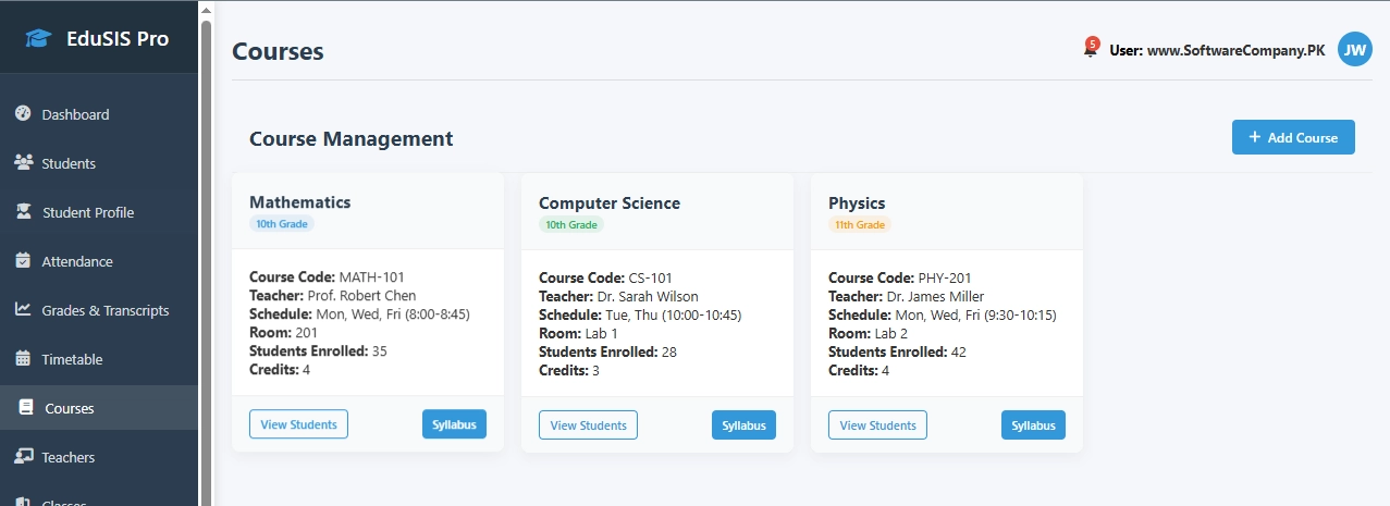 Student Information System (SIS) Software in Mianwali